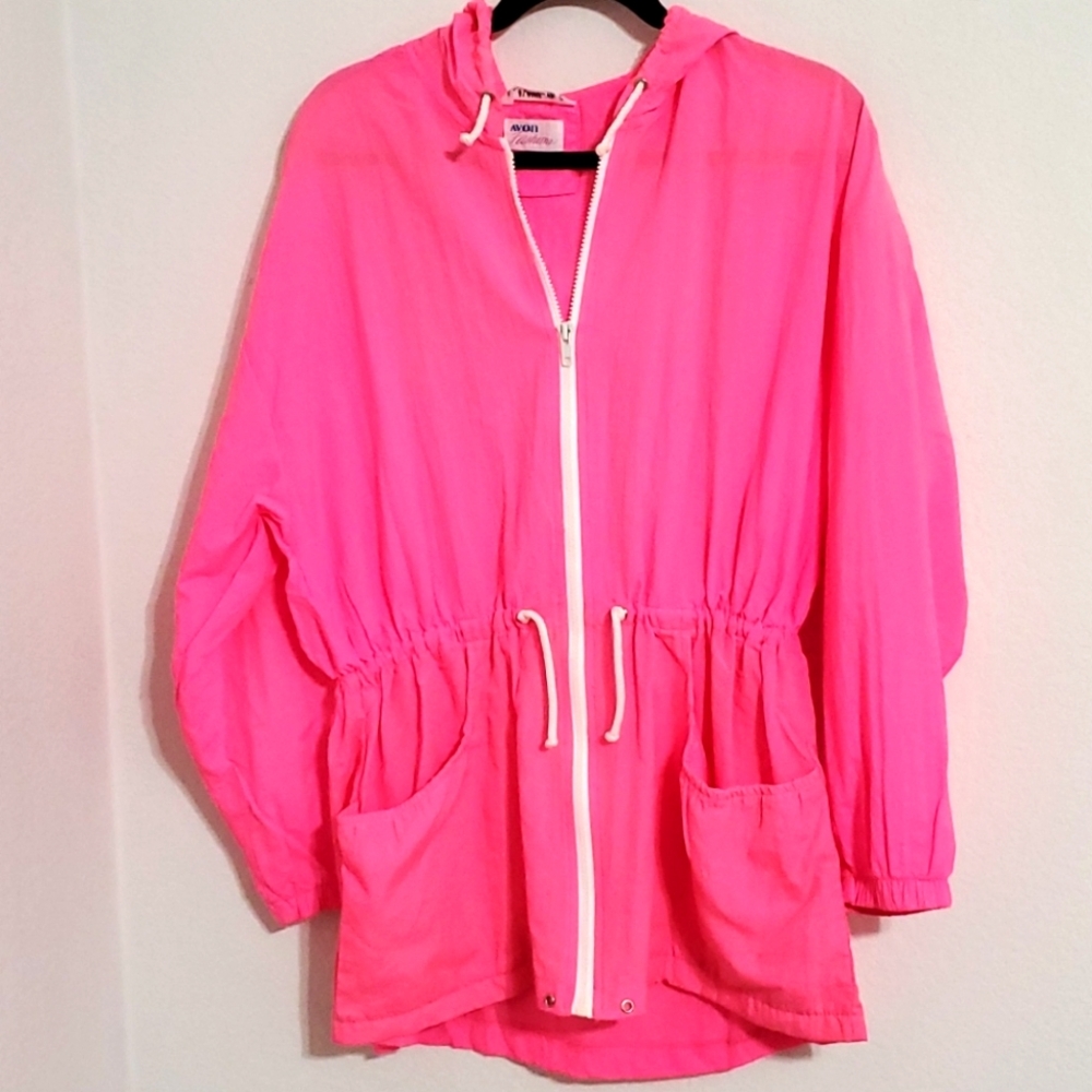 AVON FASHIONS Neon pink windbreaker jog running M - Picture 7 of 10